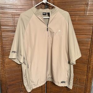 PING Men’s Beige Short-Sleeve Windbreaker Pullover
